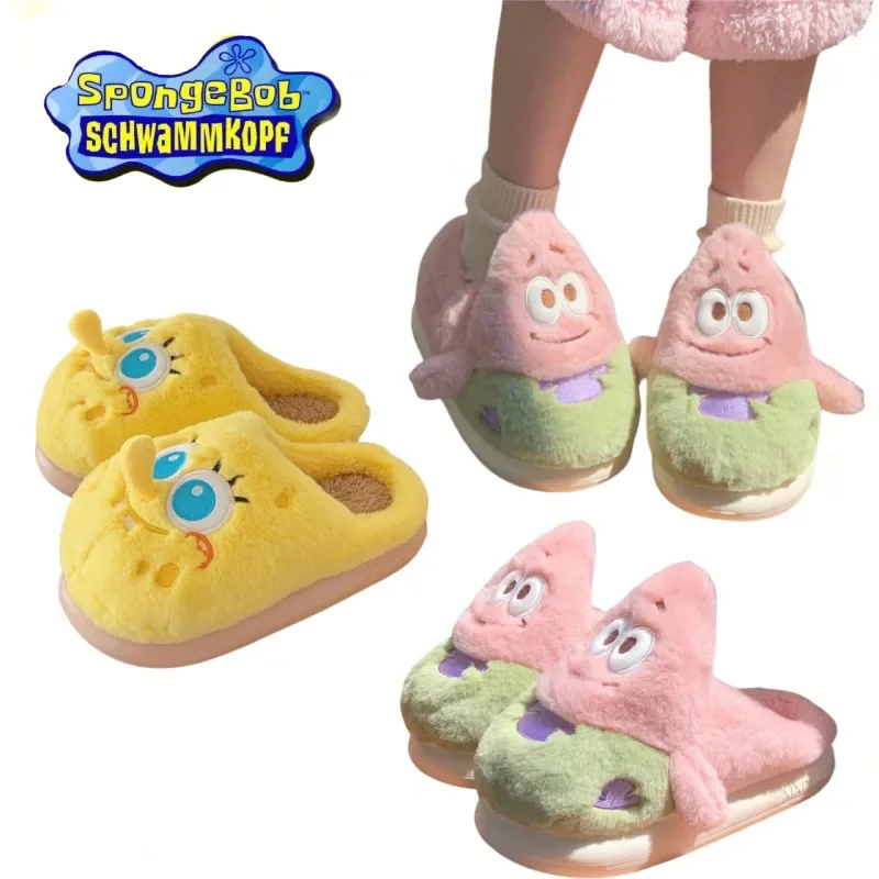 

SpongeBob SquarePants Plush Cartoon Slippers Patrick Cute Soft Warm and Padded Home Shoes Bedroom Floor Shoes Holiday Gifts Girl