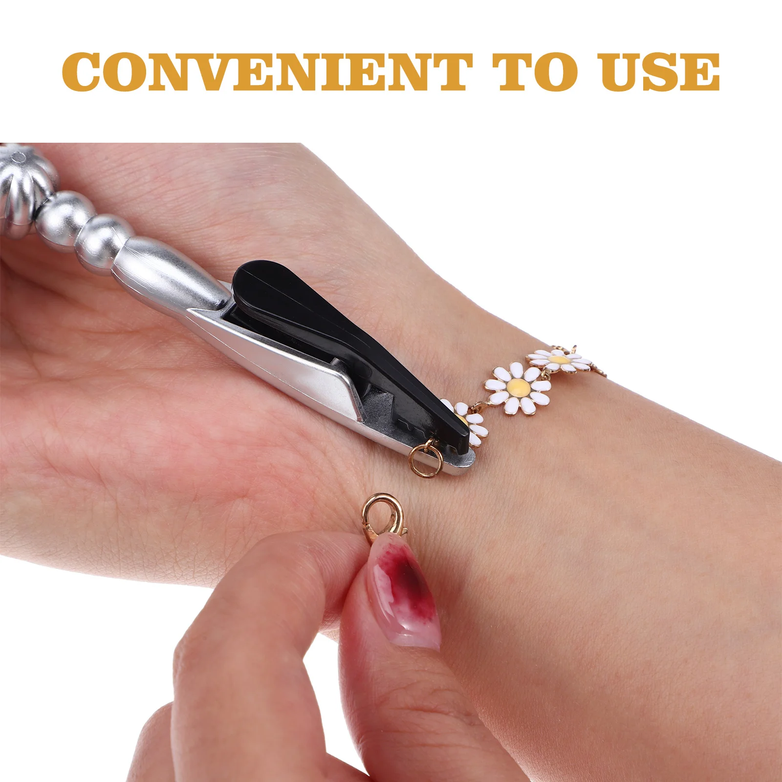 

Инструмент для застежки браслетов, серебристый, для быстрого закрепления браслетов, часов, ожерелий, аксессуар для изготовления ювелирных изделий