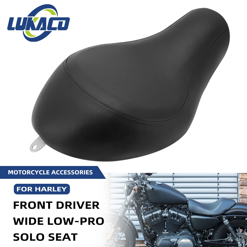 Motorcycle Low-Pro Driver Solo Seat Cushions Smooth Black For Harley Sportster XL 1200 883 48 72 Custom 2004-2015