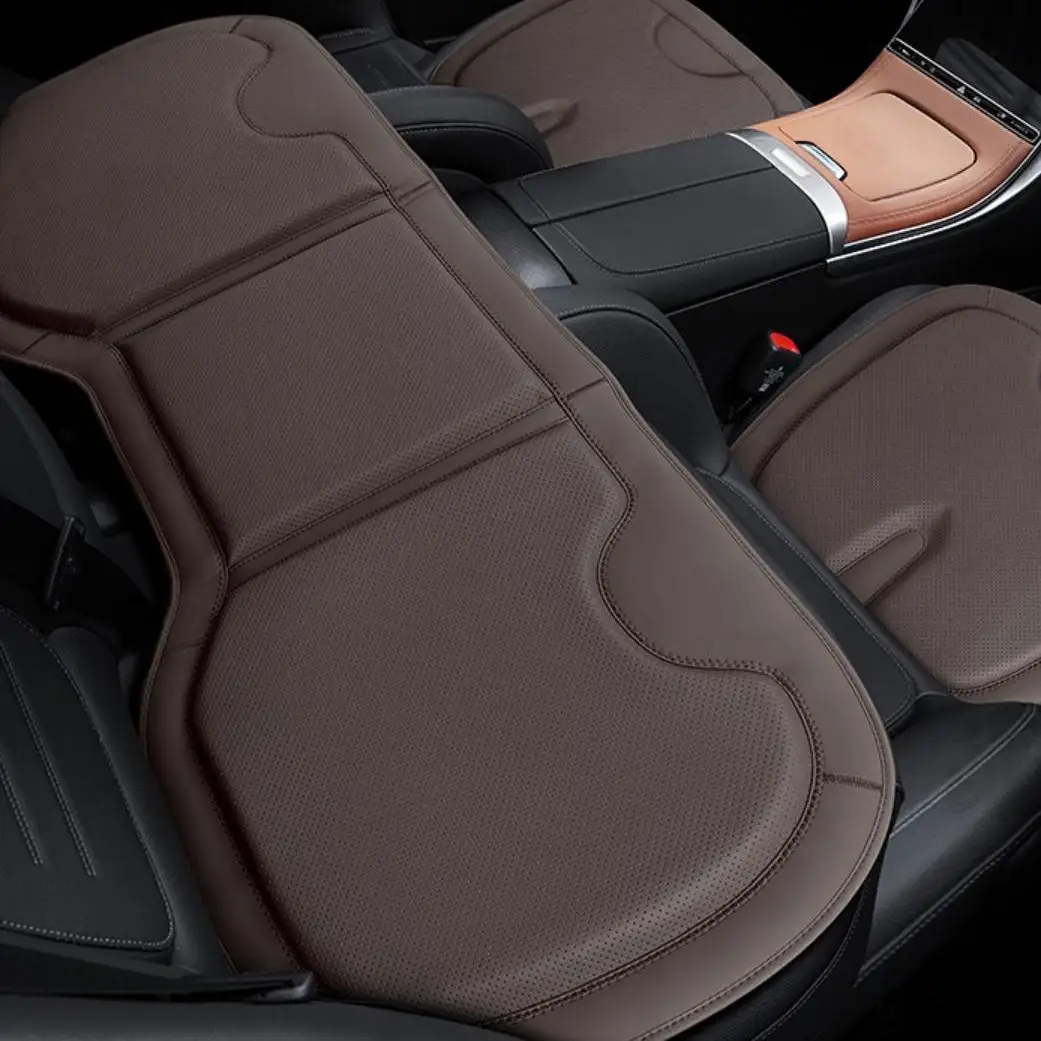 Car PU Leather Rear Seat Cushion Set Four Seasons Ventilated Comfortable Split Three-Row Auto Seat Cushion for Vehicle