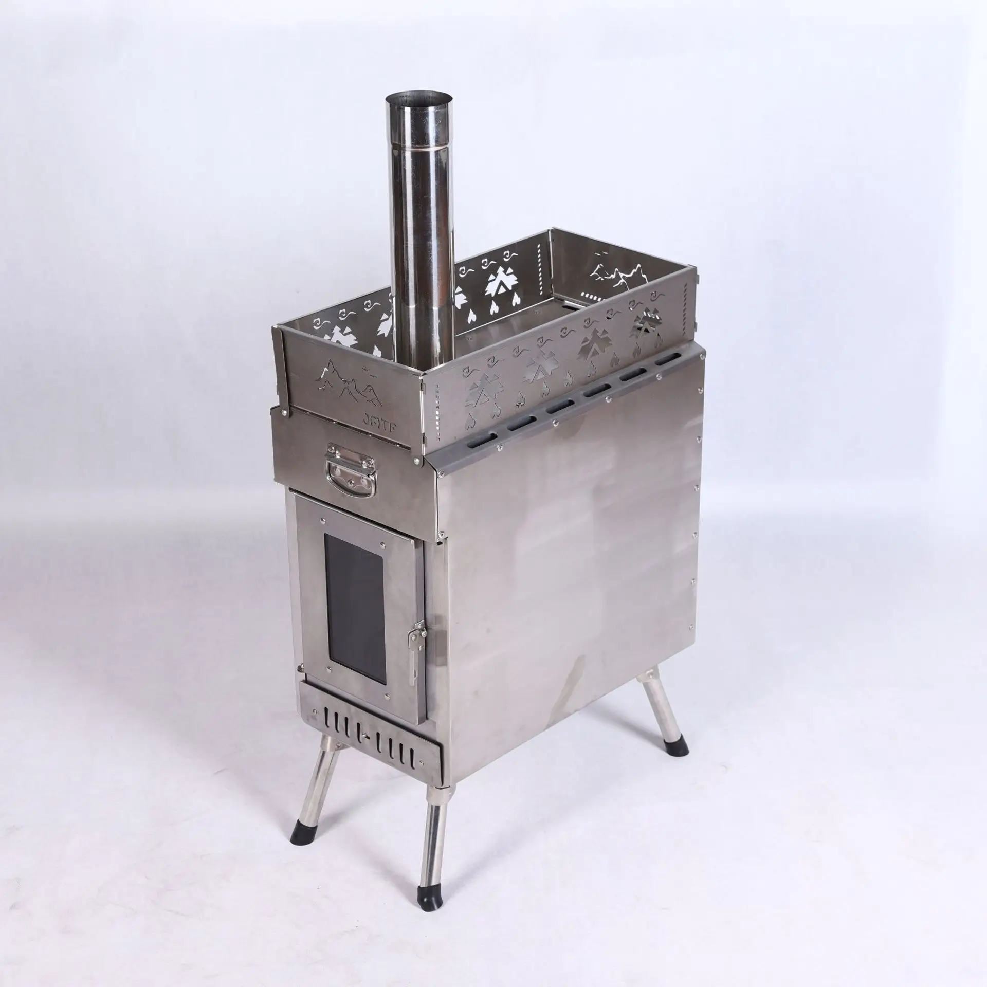 China New Manufacture Tent Stainless Steel Heating Stove Household Portable Firewood Stove with Chimney