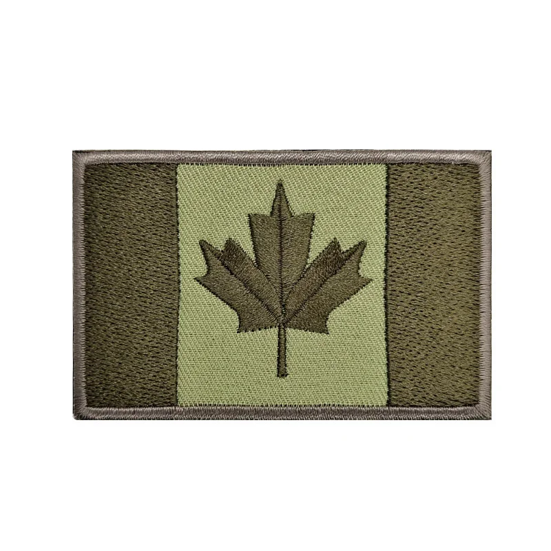 Kanada Bendera Patch Daun Maple Bendera 4 Warna Bordir Bendera Militer Taktis Patch Tentara Bordiran Garis Lencana