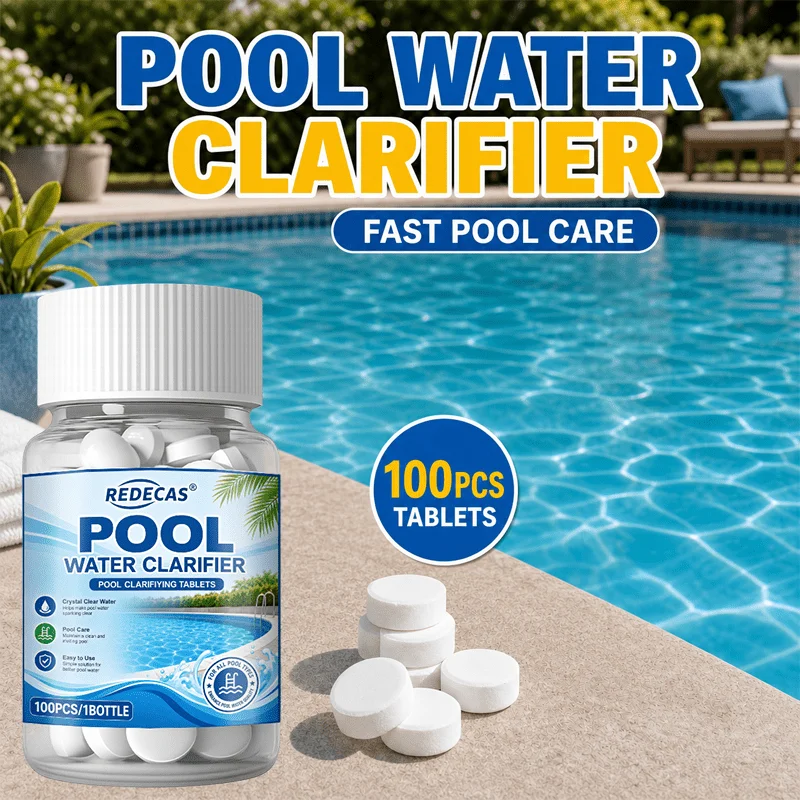 Pool Water Clarifying Tablets, for All Pools & Hot Tubs, Clears Cloudy Water, Fast‑Dissolving, Easy‑to‑Use