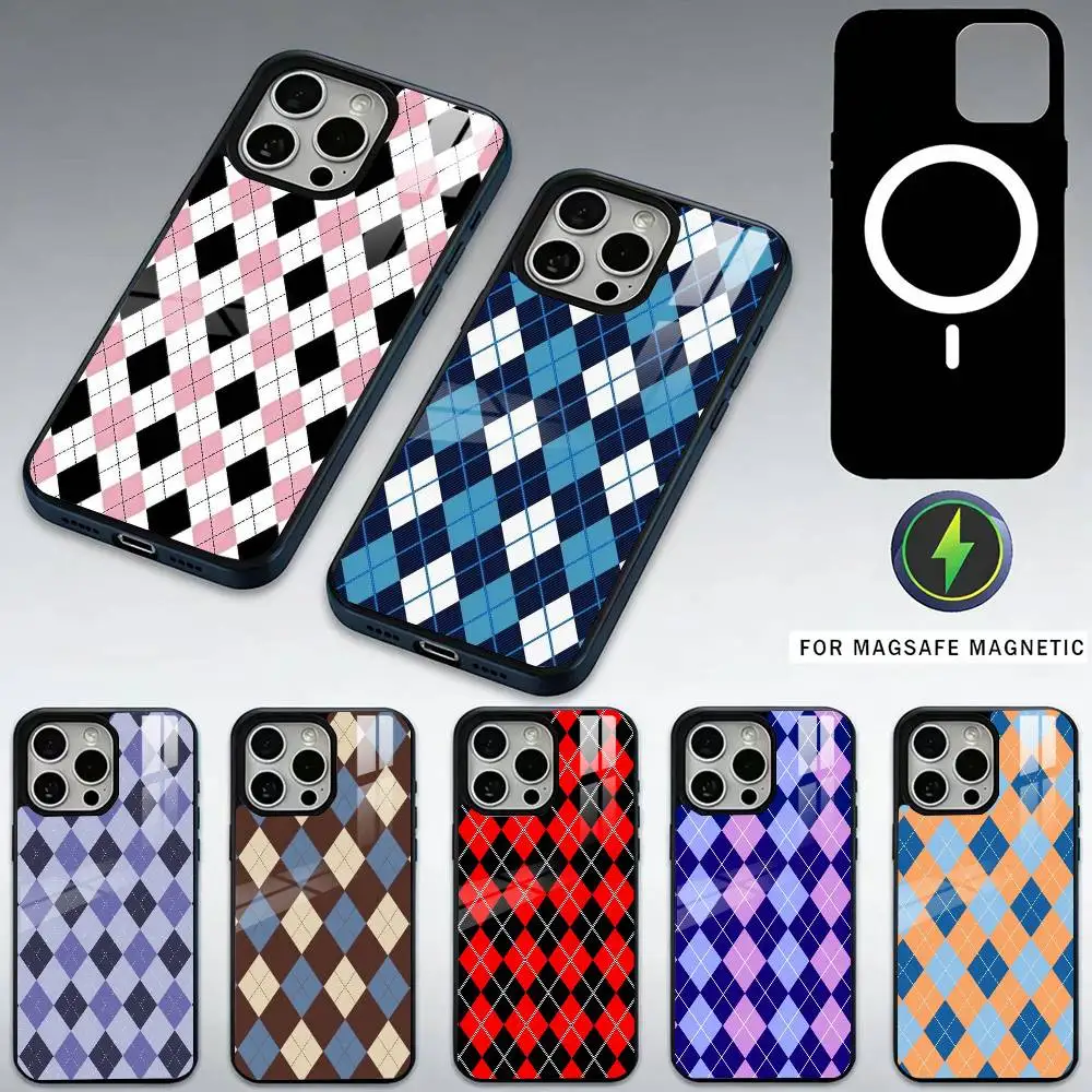 

plaid background Phone Case For iPhone17,16,15,14,13,12,11 Plus,Pro Max Magnetic For Magsafe Wireless Charging