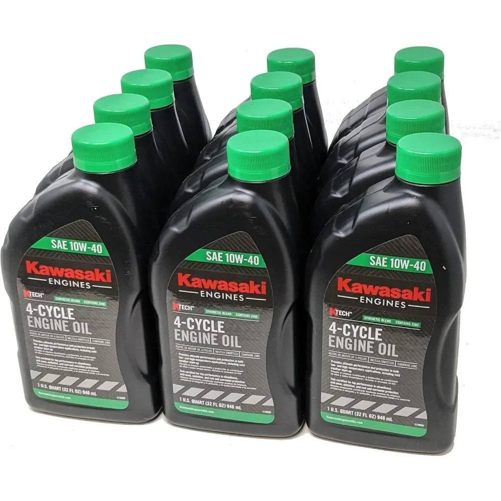 

12PK Genuine OEM 10W40 Motor Oil Quart 4-Cycle K-Tech 99969-6296