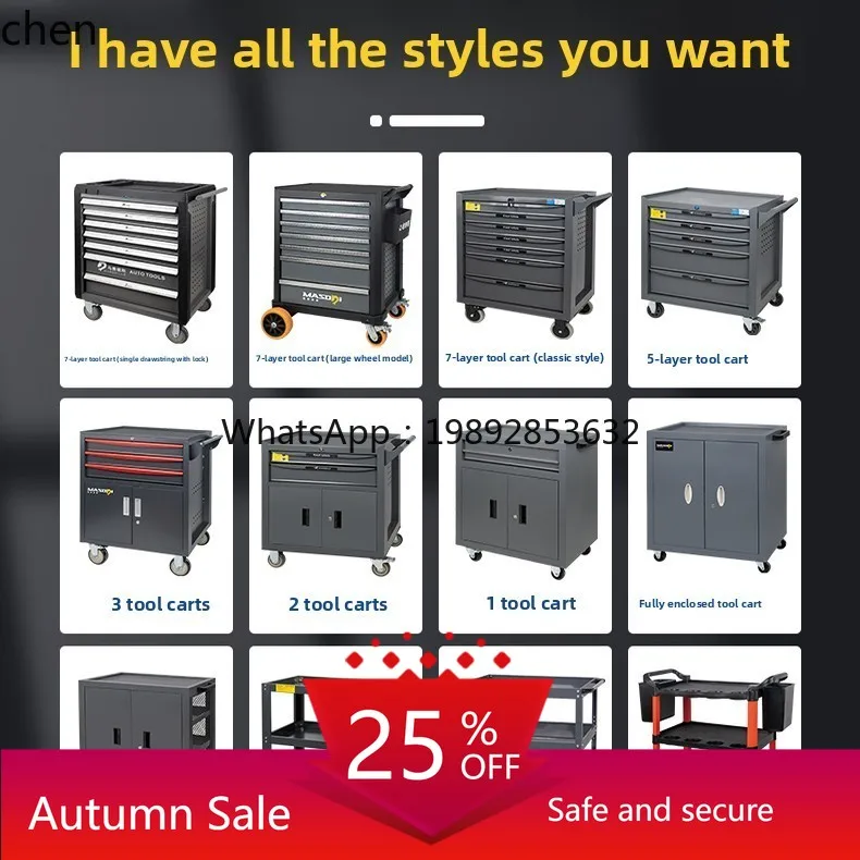 

Workshop Mobile Tool Cart Auto Repair Multi-Functional Heavy-Duty Parts Hand Push Small Cart