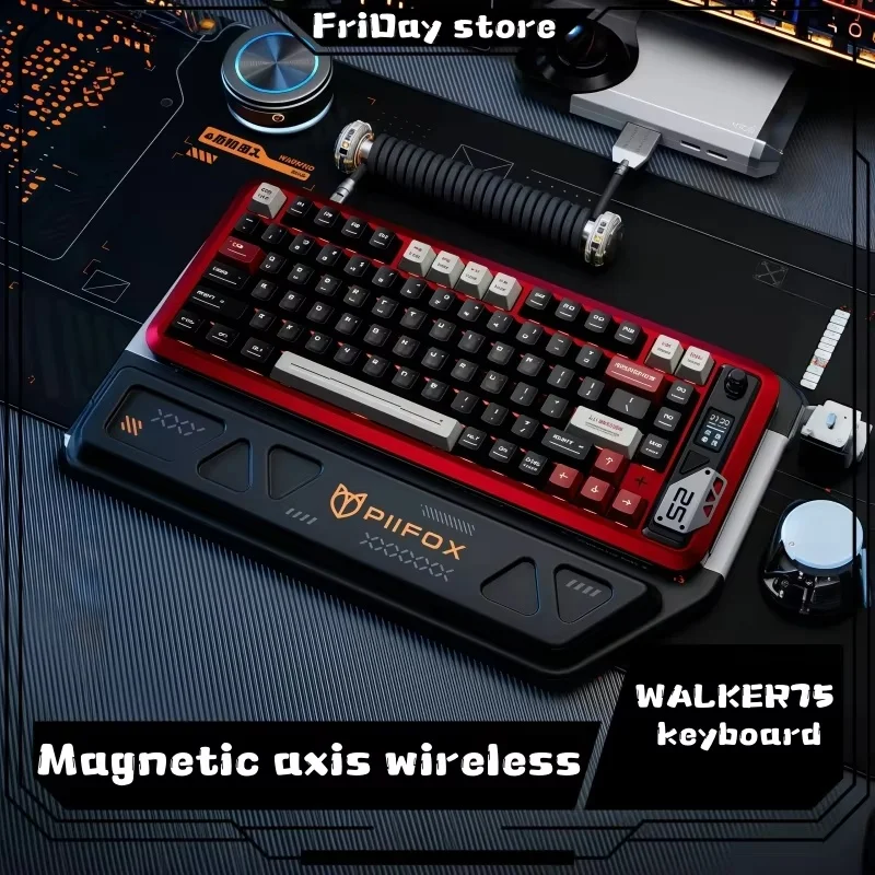 Magnetic Axis Wireless Three Connection Modes Game Aluminum Alloy Material ESports Fearless Contract Game Walker75 Keyboard