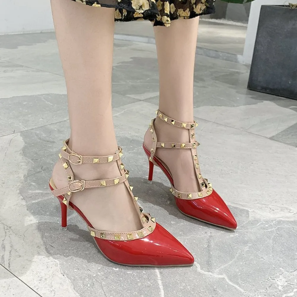 Damen Mode Sexy Sandalen 2026 Neue Spitzschuh-Design mit Schnalle und Nieten Trendige High Heels Schuhe für Kleider, Hochzeiten, Bankette und Partys – Detail 13