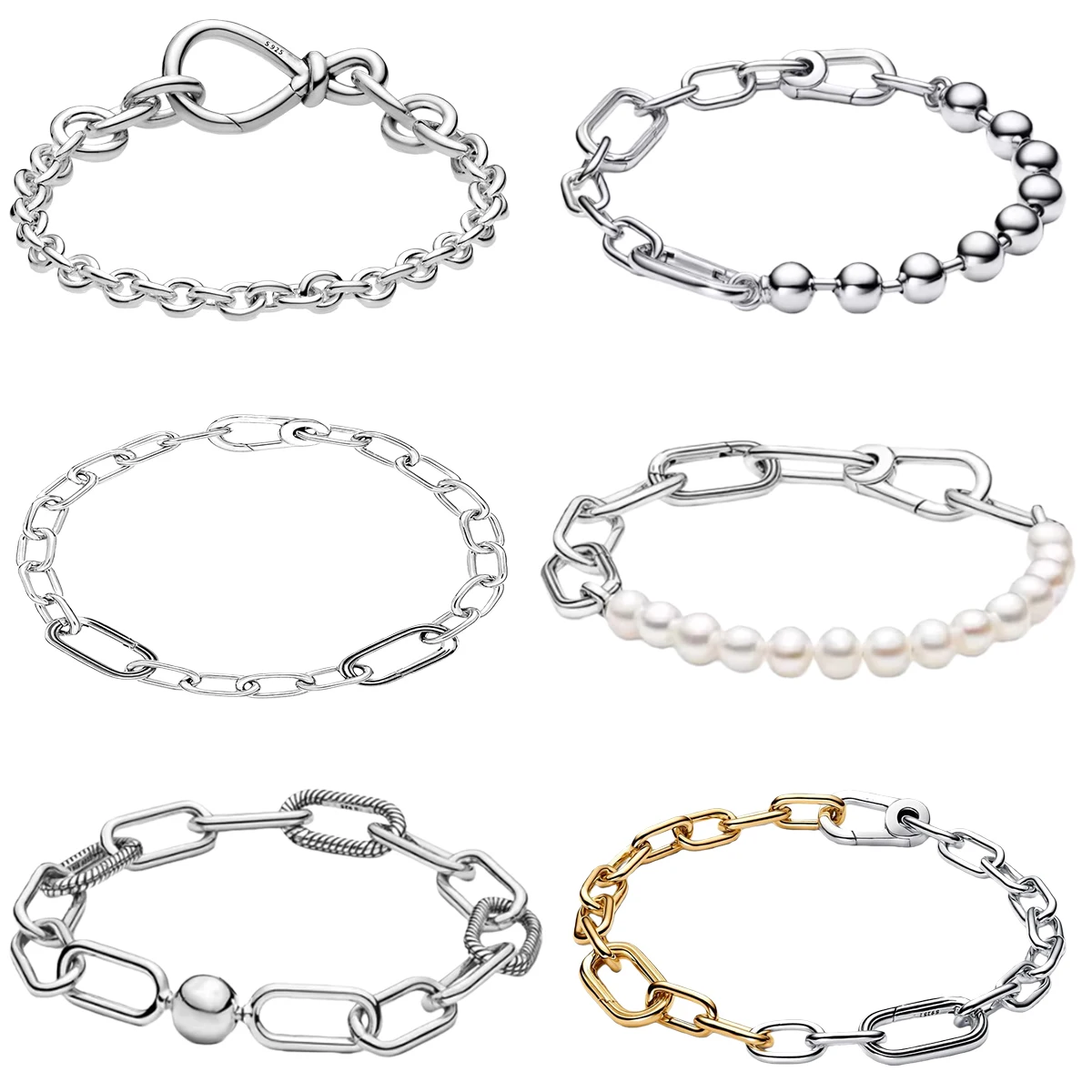 جديد Hot البيع 925 فضة الأصلي لي سوار صالح لي قلادة خرز تميمة موضة النساء فام سوار مجوهرات حفلة هدية