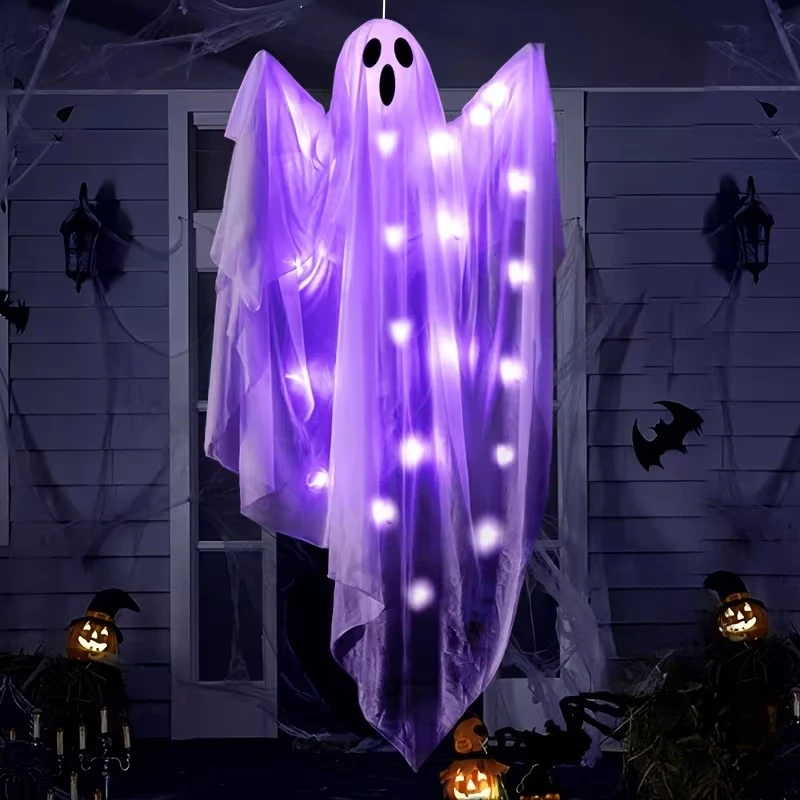 1-4PCS 120cm Glowing Ghost LED Light Up Decor One Eye Design Indoor Outdoor Hanging for Halloween Party Yard Decoration