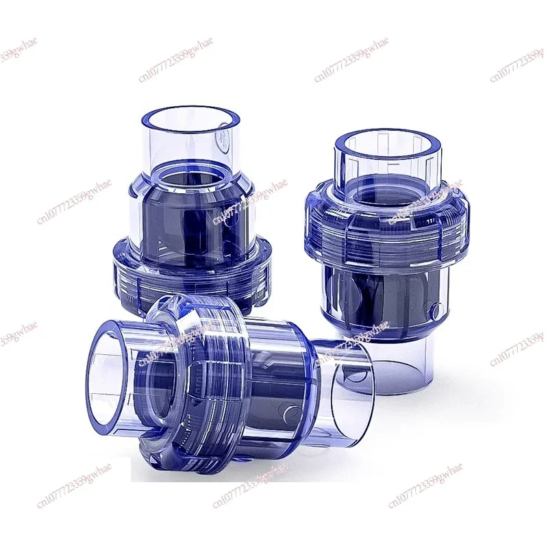 1PCS Single Union Check Valve UPVC, 20-63mm Transparent Non-return for Irrigation
