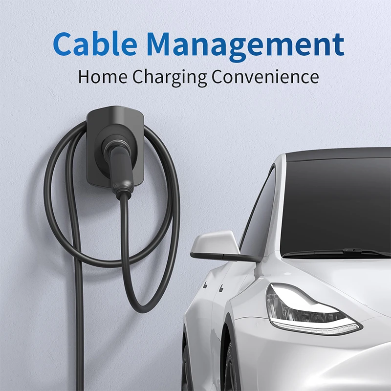 EV Charger Holder for Tesla 2-in-1 EV Charger Holder Wall Mount EV Charging Station Cable Organizer Bracket Nozzle Holster