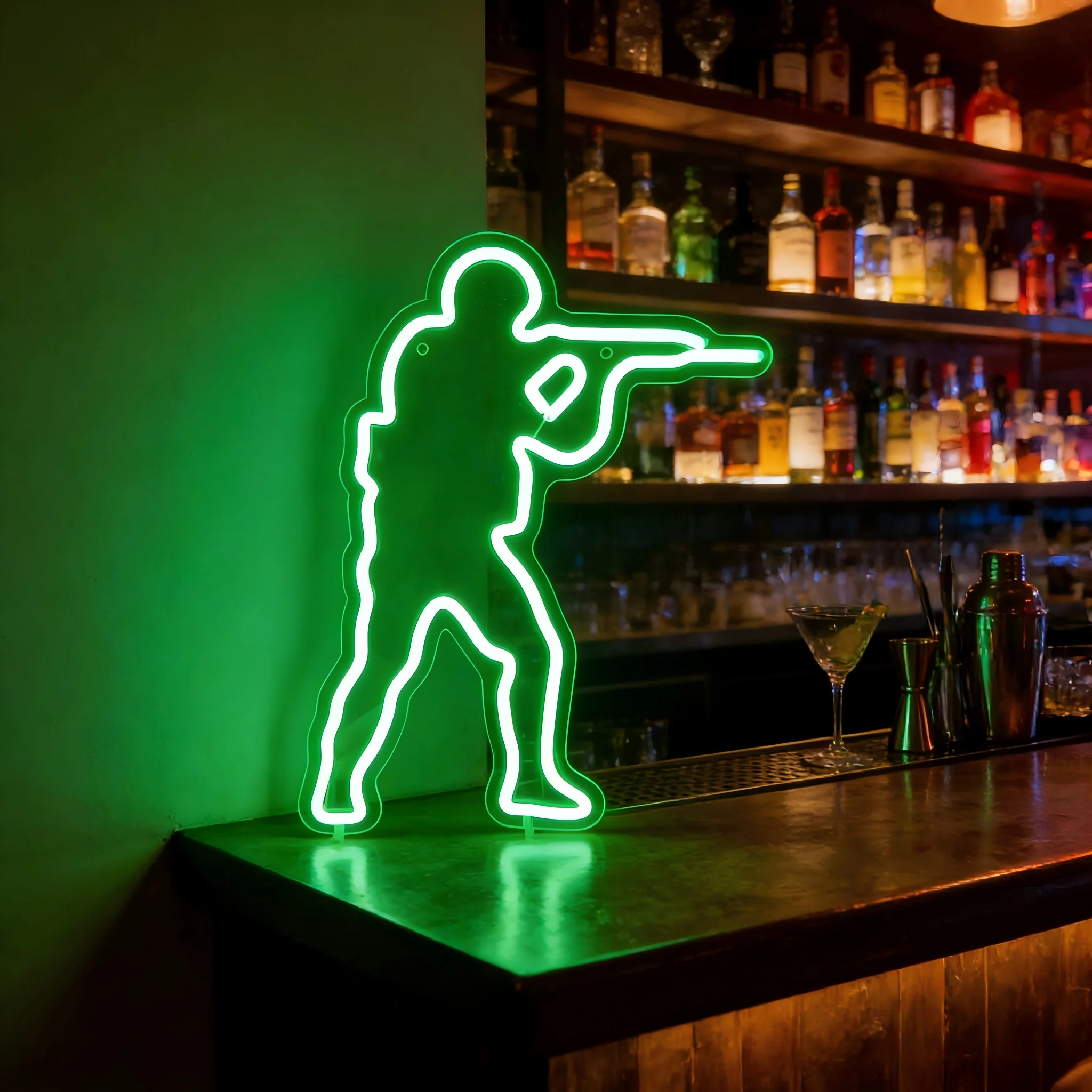 Csgo Gun Game Sign for Gamer Room Decor,Dimmable LED Neon Light Sign for Wall Decor, Gaming Room Decorations, Bedroom, Gifts