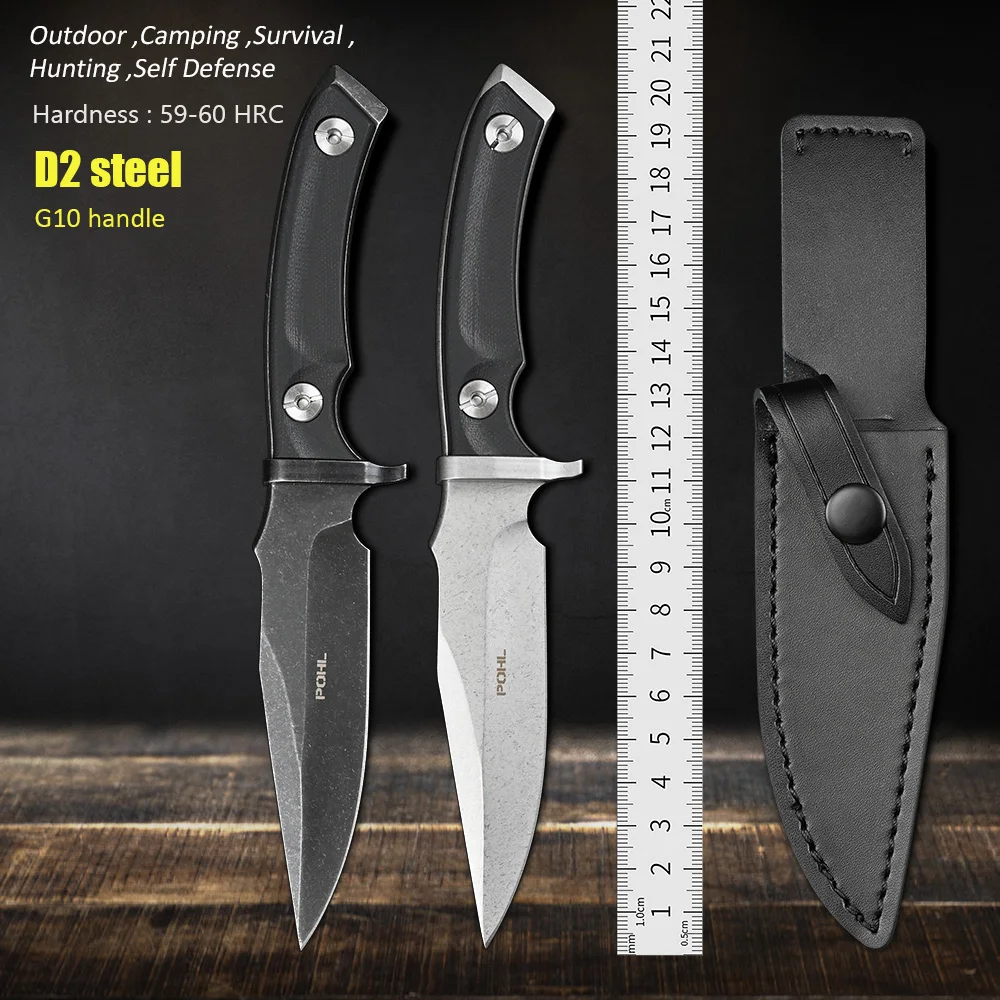 

D2 Steel Tactical Outdoor Survival Knives Utility Rescue Self Defense EDC Tools Fixed Blade Knife G10