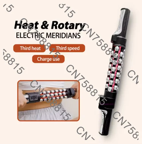 For Whole Body Anti Cellulite，Relaxed Red Light Heated Massage Device 360 Rotating Inner Ball Muscle Relaxation Massage Roller