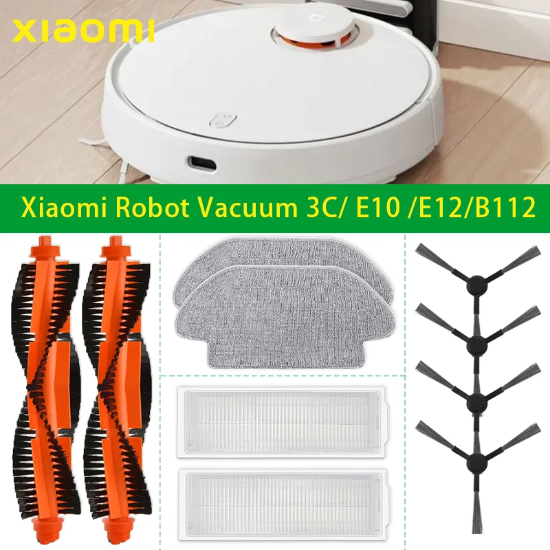 

For Xiaomi Robot Vacuum 3C / E10 / E12 / B112 Roller Main Side Brush Hepa Filter Mop Cloths Spare Part Accessories