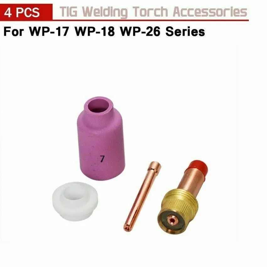 Quality 4Pcs for tig Gas Lens Kit Ceramic Nozzle Deflector Pin Clips for WP17 WP18 WP26 Welding for torch  Quality