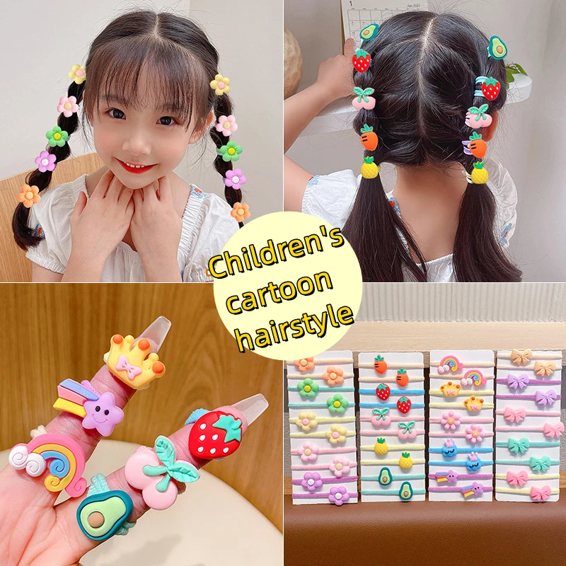 20-100 Pieces/Set Rubber Band for Children Cartoon Hair Band New Sweet Baby Hair Rope Hair Accessories image 2