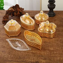 1 Creative Candy Bowl, European Creative Metal Plate, Snack, Chocolate, Nut Storage Tray with Lid.