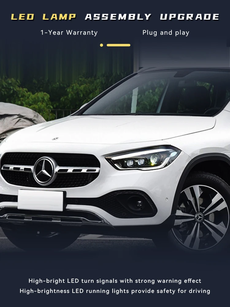 

Auto Car Headlight LED Lamps For Mercedes Benz GLA 2020-2022 Upgrade Style Front Lamp DRL Automotive Turn Signal Tools Accessory