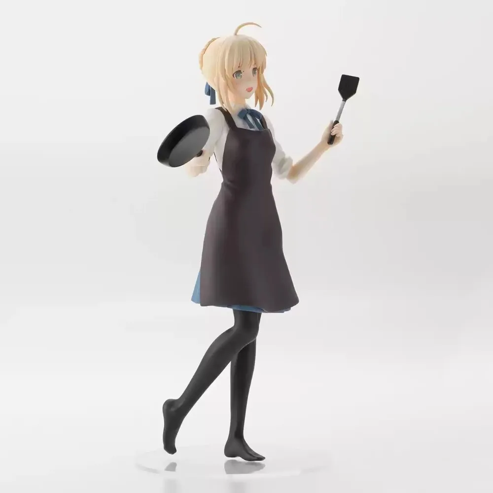 Original SEGA PM Emiya-san Chi No Kyou No Gohan Saber Figure Fate Anime Apron Ver PVC Model Collectible Desktop Birthday Gift