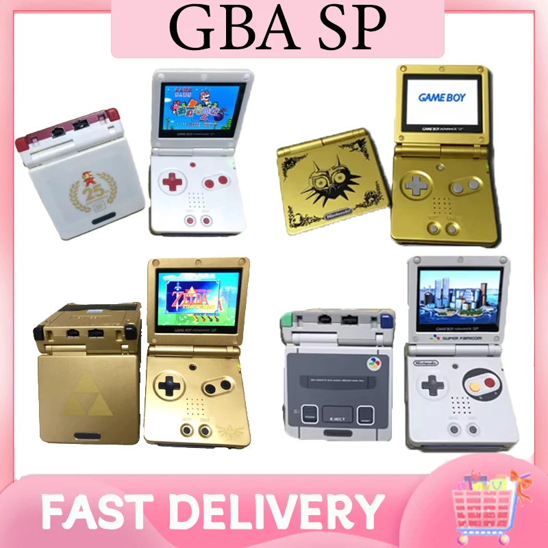 Original Refurbished Game GBASP GBA SP With IPS Backlight LCD Mod Console And 6 Levels Of Brightness