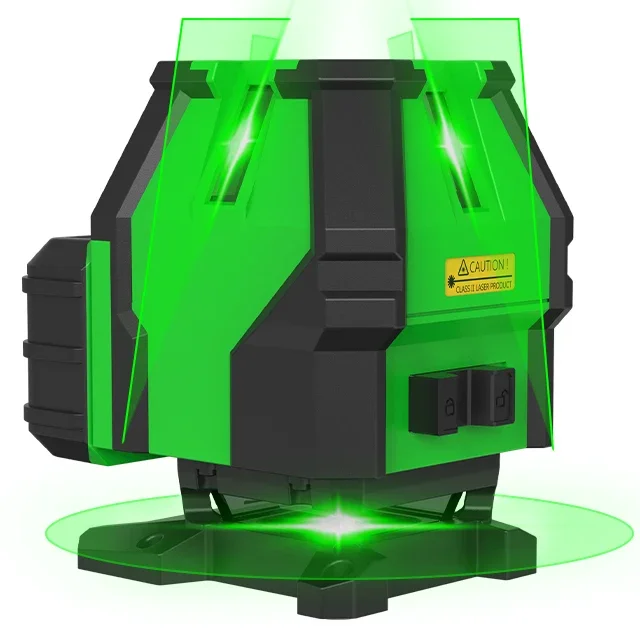 3D Green Rotary Laser Level 16 Lines Self-Leveling Wireless Remote 360 Horizontal & Vertical Laser 360 Level