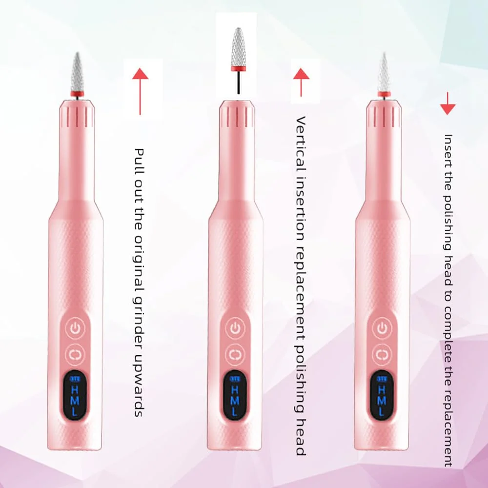 전동 네일 폴리셔 드릴 비트 전문 네일 그라인딩 광택 각질 제거 아트 샌딩 파일 펜 매니큐어 기계