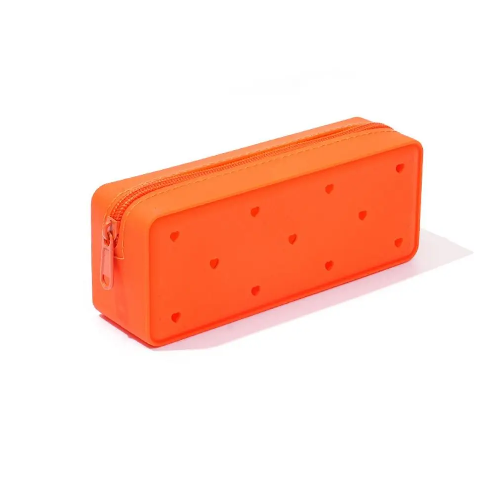 

Stylish Breathable Silicone Pencil Case Waterproof Big Capacity Soft Pencil Pouch with Hole Washable Makeup Organizer Makeup