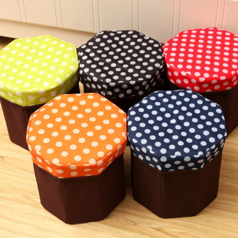 

European-style Storage Stool Multifunctional Sitting Storage Stool Home Foldable Box Non-woven Dust-proof Storage Box