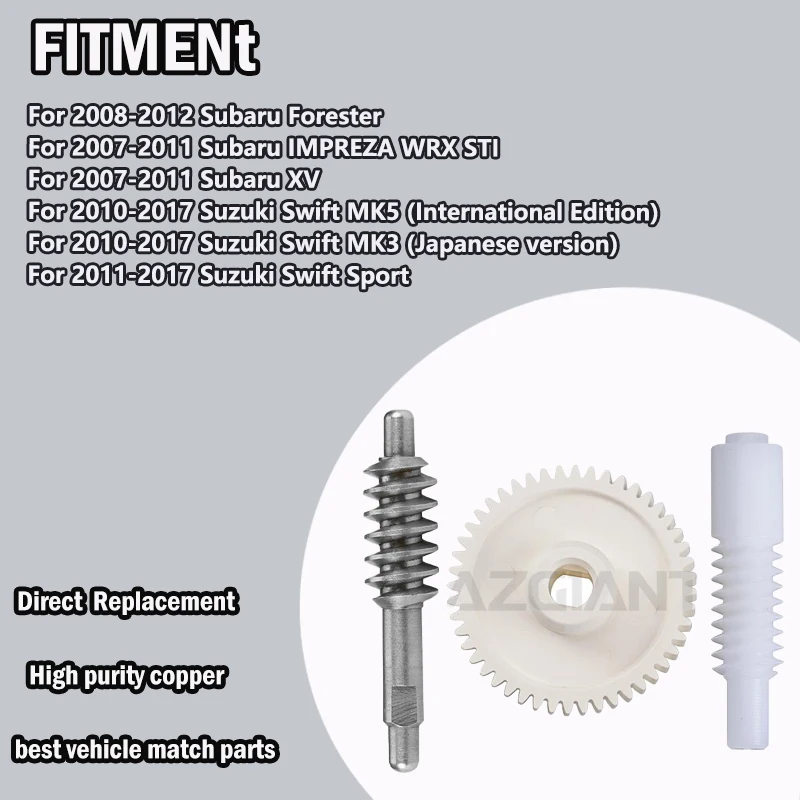 1/5 Set For Subaru Forester IMpreza WRX STI XV/Suzuki Swift Sport Car 48T Plastic/Metal Gear Worm Unit of Power Fold Mirror Moto
