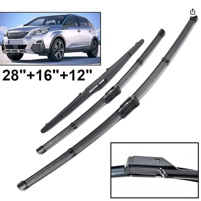 

Suitable for Peugeot 3008 front and rear wipers 2017-2021 windshield wiper wiper wiper blade 28+16+12