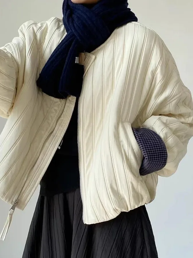 

Faionable Long Sve Cotton Jaet Women's Clothing Autumn Winter plus Size Sli Versatile Slimming Lazy Sle Coat