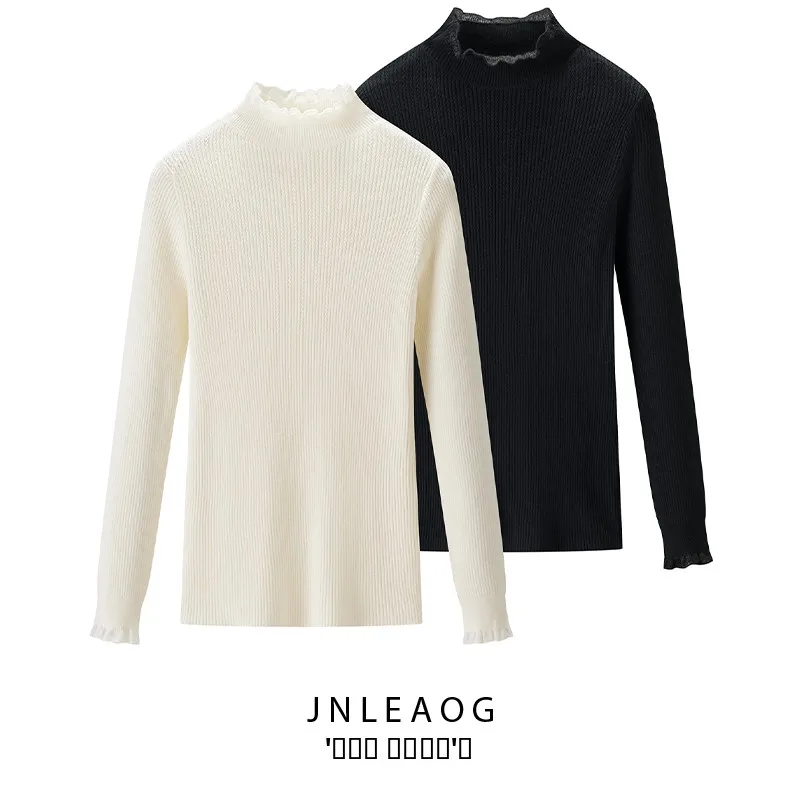 

Faionable Versatile Women's Knitted Sweater Long Sve Polyester Fiber Autumn New Arrival Sli Design Top for Ladies