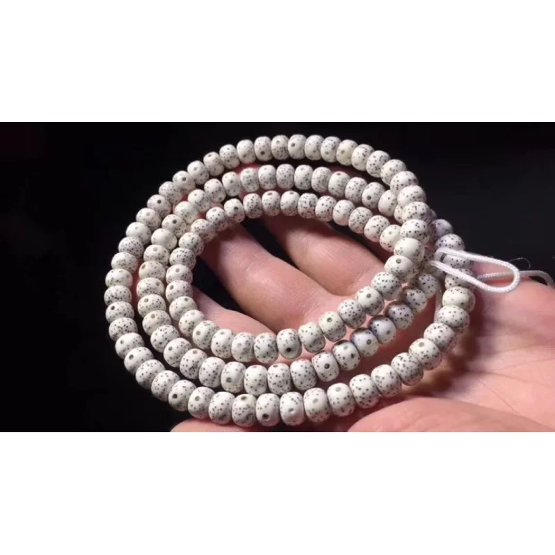 Hainan Xingyue Bodhi-throw high-density material smooth white lunar January highly oily prayer beads bracelet 108 pieces Ma