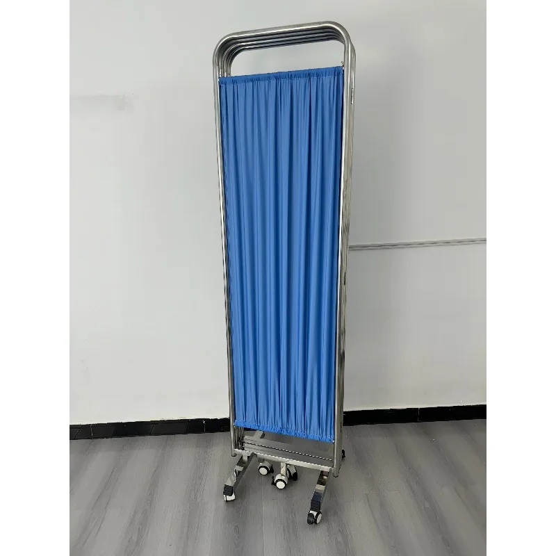 ستارة شاشة قابلة للطي مكونة من 4 ألواح من مستشفى، 4 أضعاف من الفولاذ المقاوم للصدأ، شاشة جناح المستشفى #2