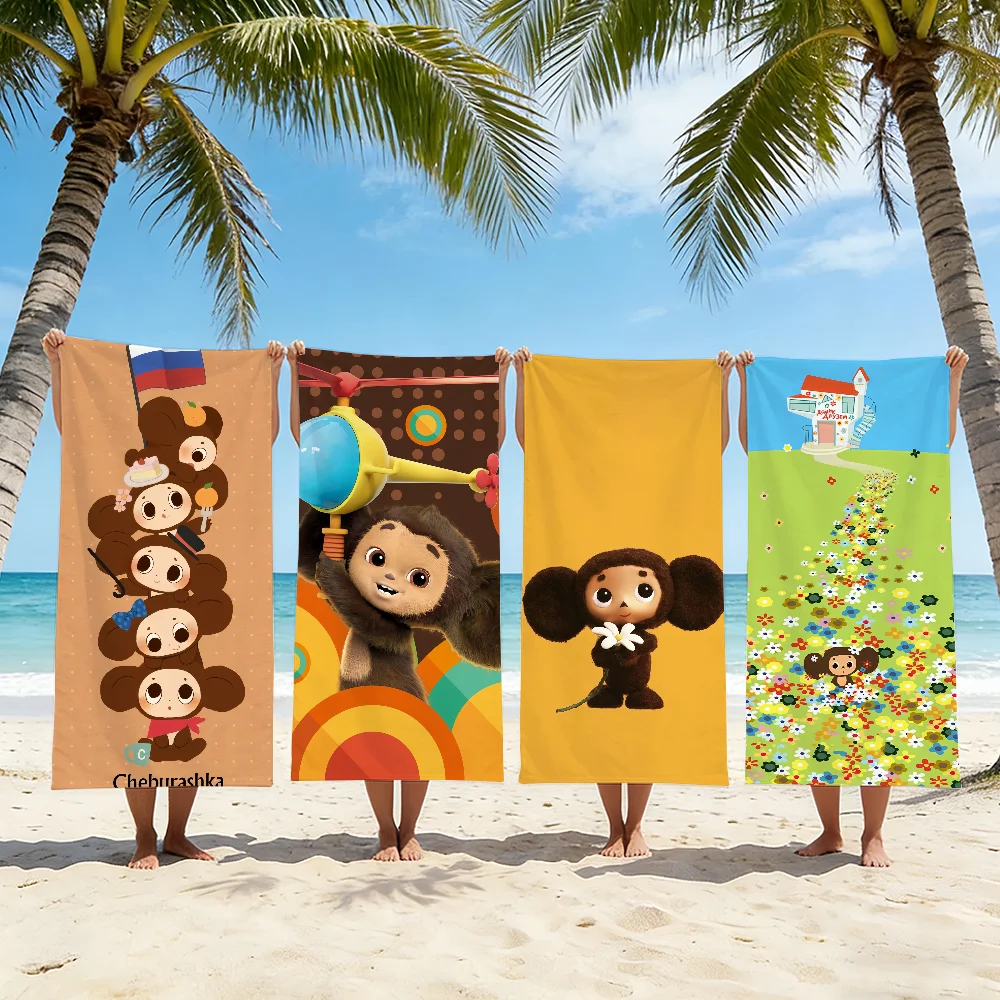 Cartoon Cheburashka Towel For Swim Yoga Gym Quick Drying Soft and skin-friendly Beach Towels All-Season