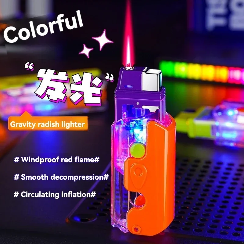 

Colorful Luminous Inflatable Radish Lighter Smooth Decompression Transparent Fuselage Visual Gas Compartment