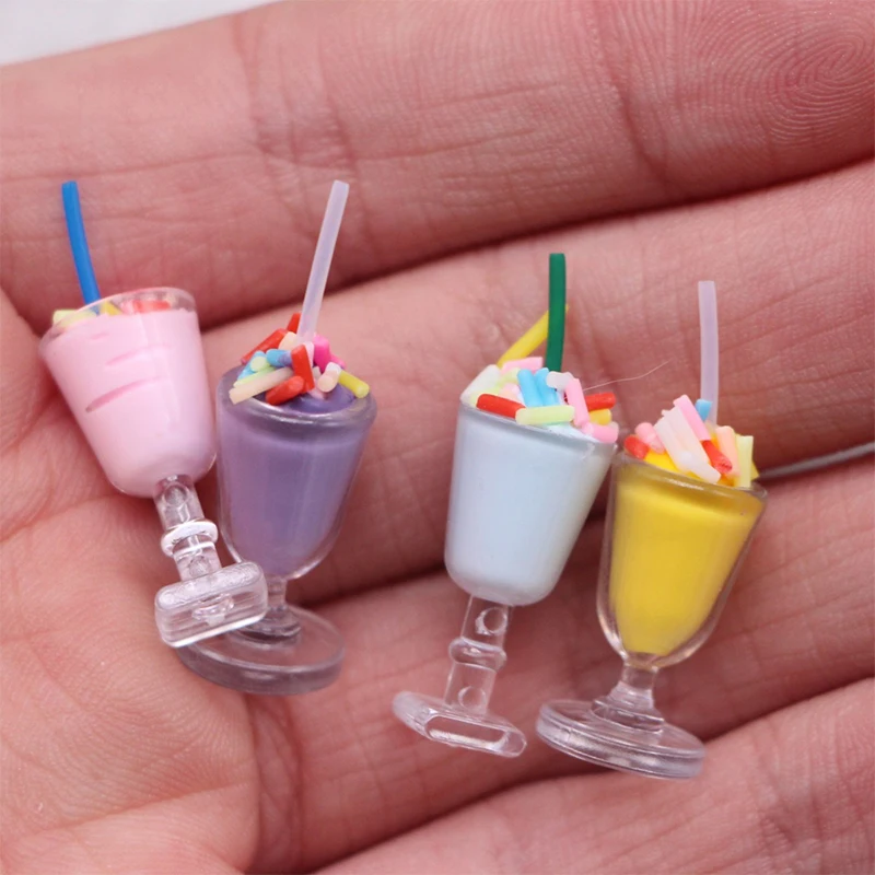 4pcs/bag Dollhouse Miniature Cute Simulation Cream Icecream Pretend Play Food Decor Toys Miniature Scene Props Model Accessories