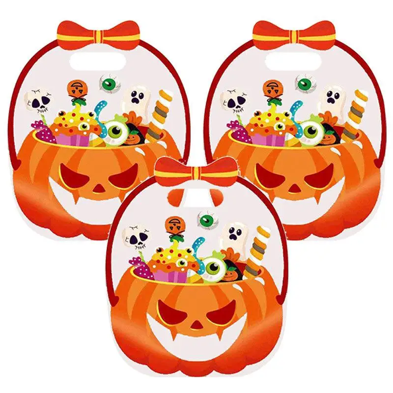 5Pcs Halloween Pumpkin Candy Bag PVC Bag Drawstring Storage Bags Biscuit Gift Storage Pouch Party Supplies Kid Favor