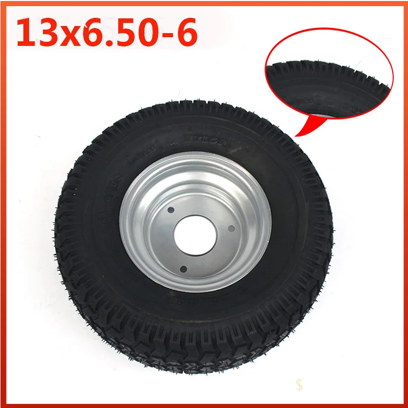 13x6.50-6 tyre tubeless tire with alloy rim kits for ATV QUAD Golf Buggy Mower Go-kart Lawnmowers 13 inches vacuum wheels