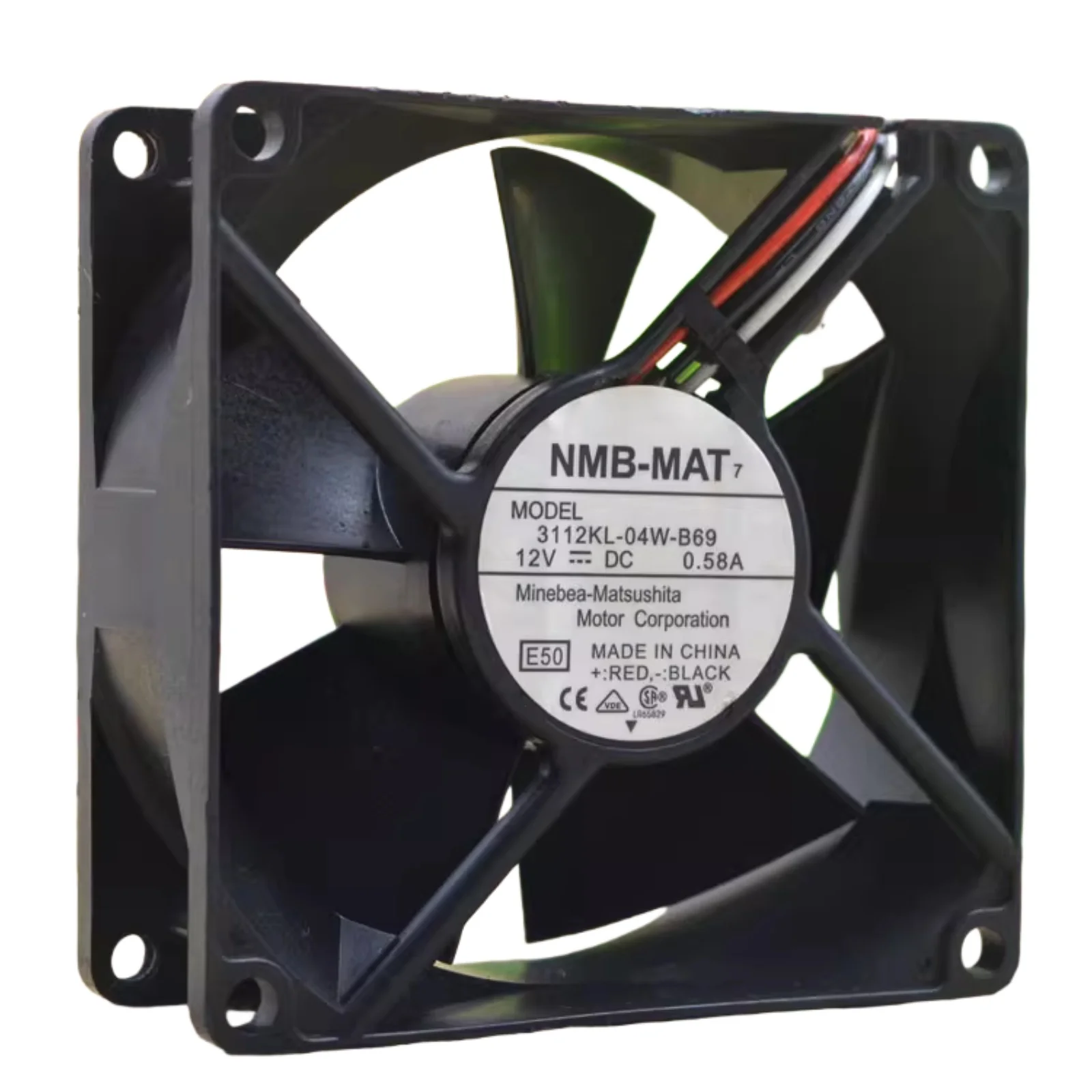 

for NMB 3112KL-04W-B69 80x80x32mm 12V 0.58A Dual Ball Bearing Cooling Fan 4350RPM 58.6CFM Industrial DC Axial Fan