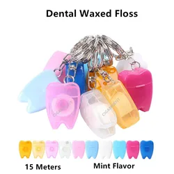 Dental Waxed Floss Flosser Teeh Cleaner Mint Interdental Brush With Key Chain Tooth Cleaning Tool Oral Care