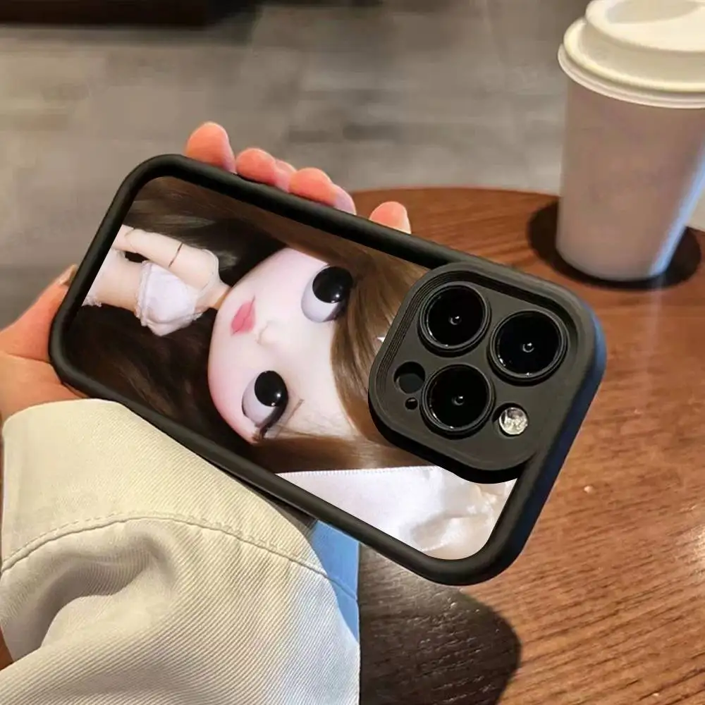 Bl-ytheS لطيف دمية تصميم الأزياء جراب هاتف آيفون 17 16 15 14 13 12 11 برو ماكس زائد سيليكون للصدمات