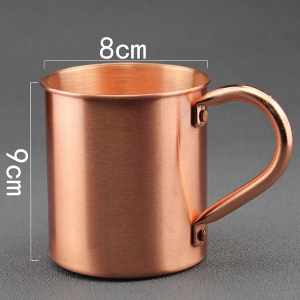 Taza de agua de cobre de 450ML, taza rizadora de cuerpo recto, vaso de cóctel para Bar, taza de cerveza