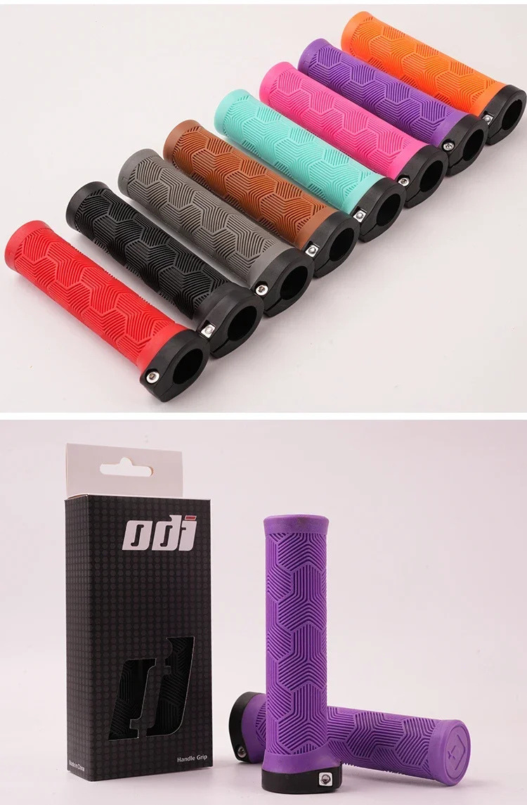 ODI MTB Fahrradgriffe Lock-on 22,2 mm Gummi-Lenkerabdeckung, bequeme Flügelform, rutschfestes Griffteil für Reisen/Faltrad – Detail 15