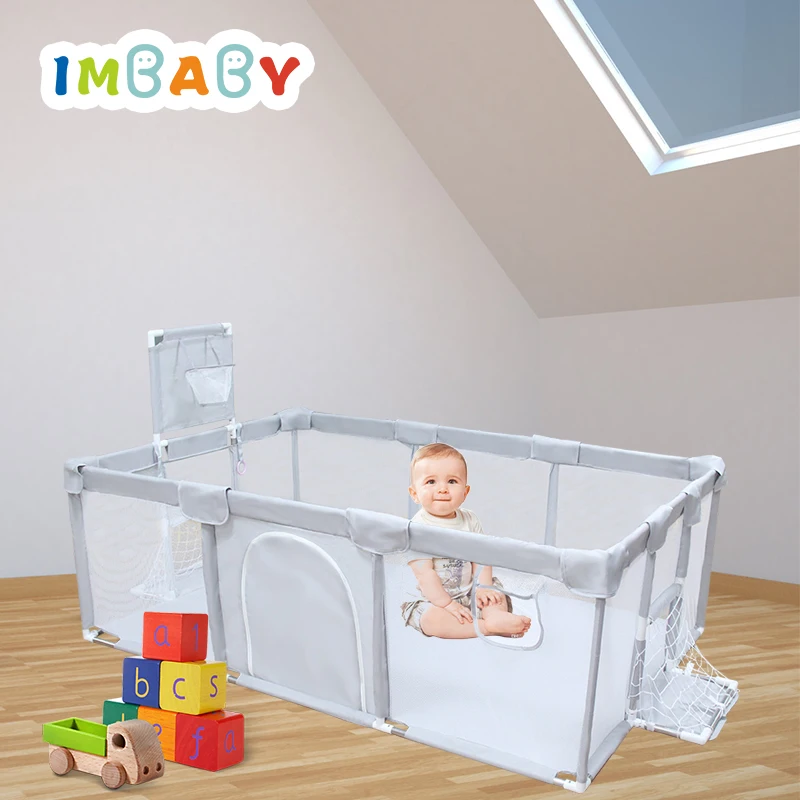 

Grey Playpen for Children Anti-Collision Baby Playground Barriers Infant Safety Dry Balls Pool Newborn Stocking Activity Fence