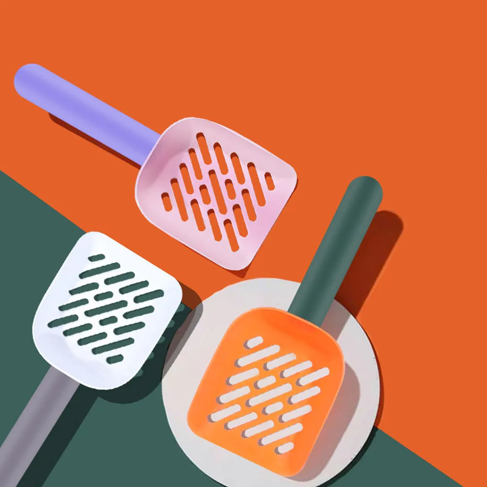 

3pcs Sand Scoop Litter Shovel Lightweight Durable Plastic Cleaning Tool For Cat Litter Box Easy Grip Poop Filter Pet Supplies