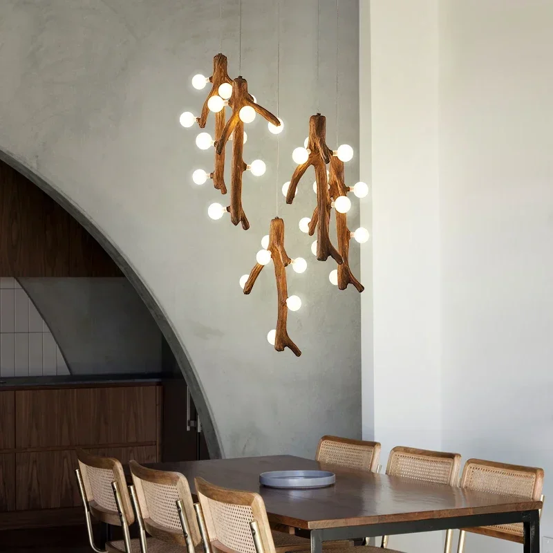 Nordic tree chandelier Internet celebrity shop window light clothing store milk tea shop lighting bay window restaurant three he