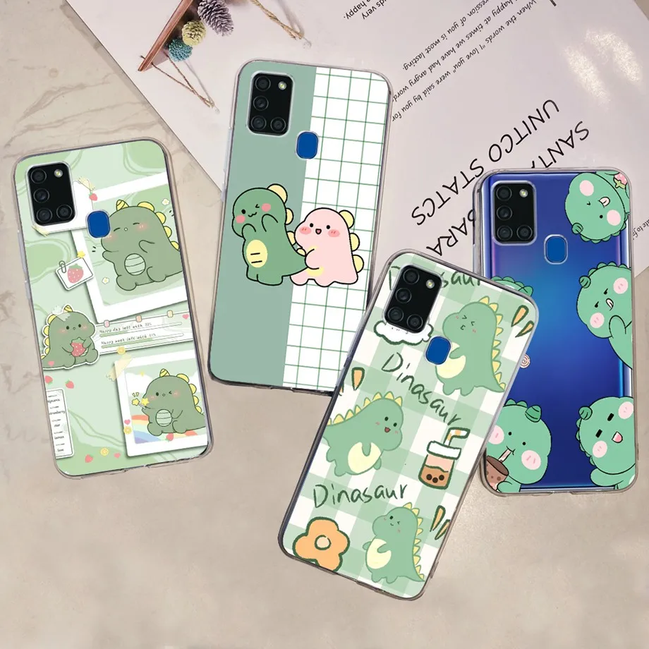 Matte Phone Case For Samsung galaxy A21S Smart Phone Cover Soft Silicone TPU Back Cover For Samsung A21s Galaxy Football Cartoon